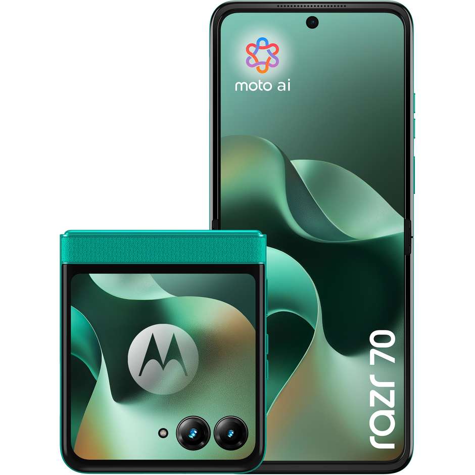 Motorola Razr 70 Smartphone Pieghevole 5G 17,5 cm (6.9") AMOLED 120Hz 8 GB 256 GB PANTONE Sporting Green