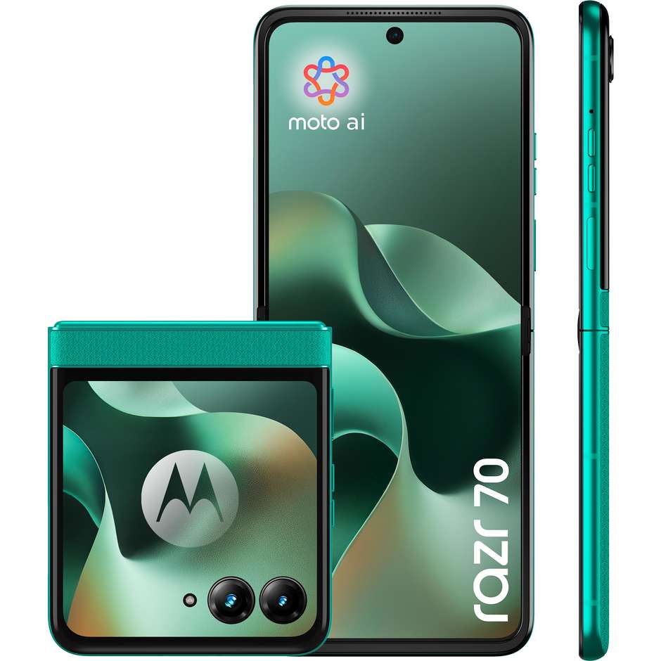 Motorola Razr 70 Smartphone Pieghevole 5G 17,5 cm (6.9") AMOLED 120Hz 8 GB 256 GB PANTONE Sporting Green
