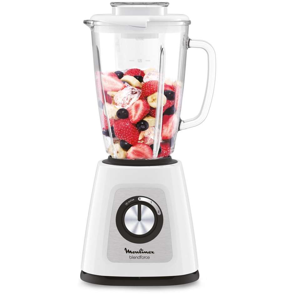 Moulinex Blendforce LM4351 Frullatore da Tavolo 800W Caraffa in Vetro Termico 1,75L Powelix Bianco
