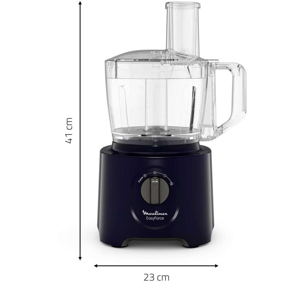 Moulinex Easy Force FP242810 Food Processor Compatto 700W Ciotola 2,4L 6 Accessori Nero