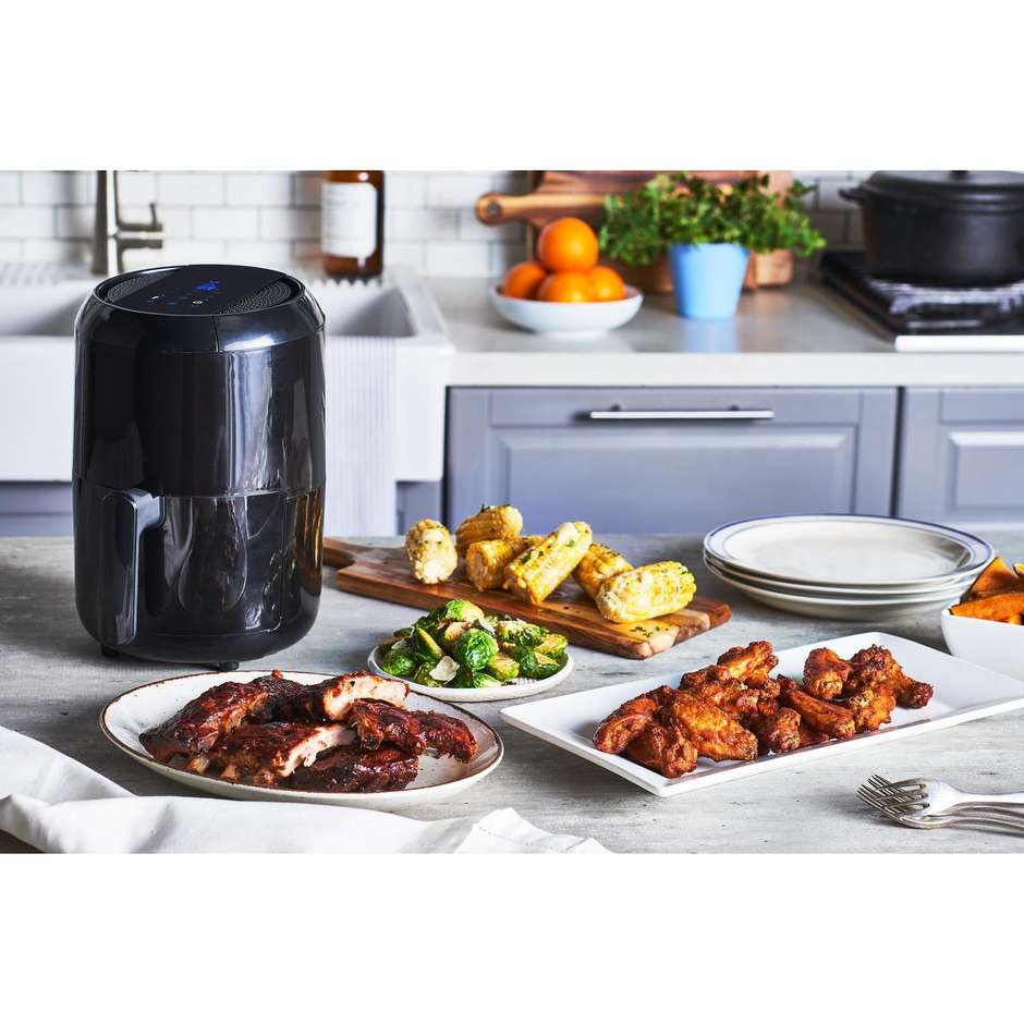 Moulinex Easy Fry Compact EZ3018 Friggitrice ad Aria Salvaspazio Capacità 1,5 Litri 1030 W Nero