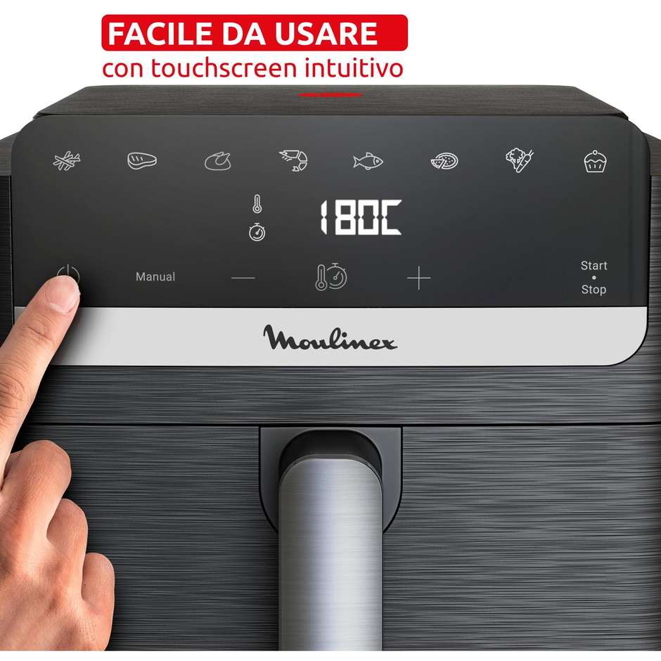 Moulinex Easy Fry Mega Compact EZ8618 Friggitrice ad Aria 7,5 L Touch Nero
