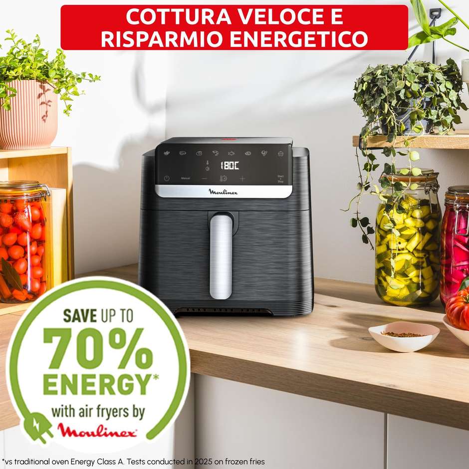 Moulinex Easy Fry Mega Compact EZ8618 Friggitrice ad Aria 7,5 L Touch Nero