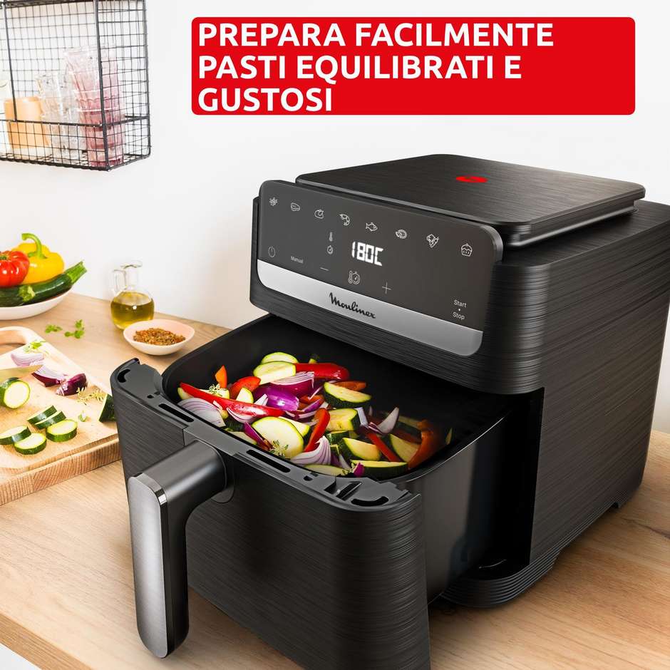 Moulinex Easy Fry Mega Compact EZ8618 Friggitrice ad Aria 7,5 L Touch Nero
