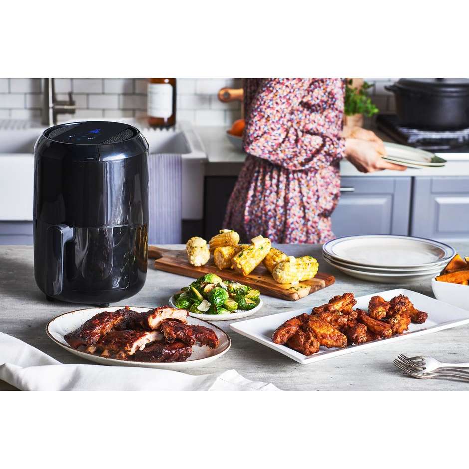 Moulinex EZ3018 Easy Fry Compact Friggitrice ad Aria Salvaspazio 1.5 L 1030 W Display LCD Nero