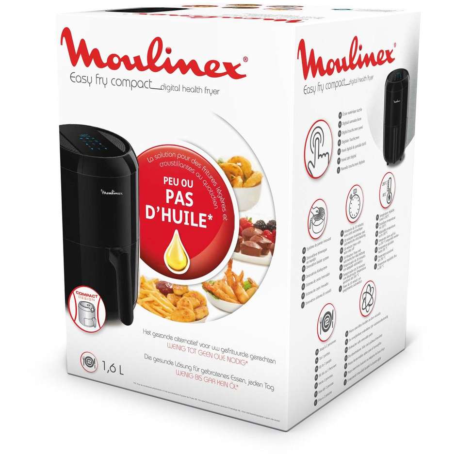 Moulinex EZ3018 Friggitrice ad Aria Calda 1,5 L 1030 W con Cestello Singolo Antiaderente Nero