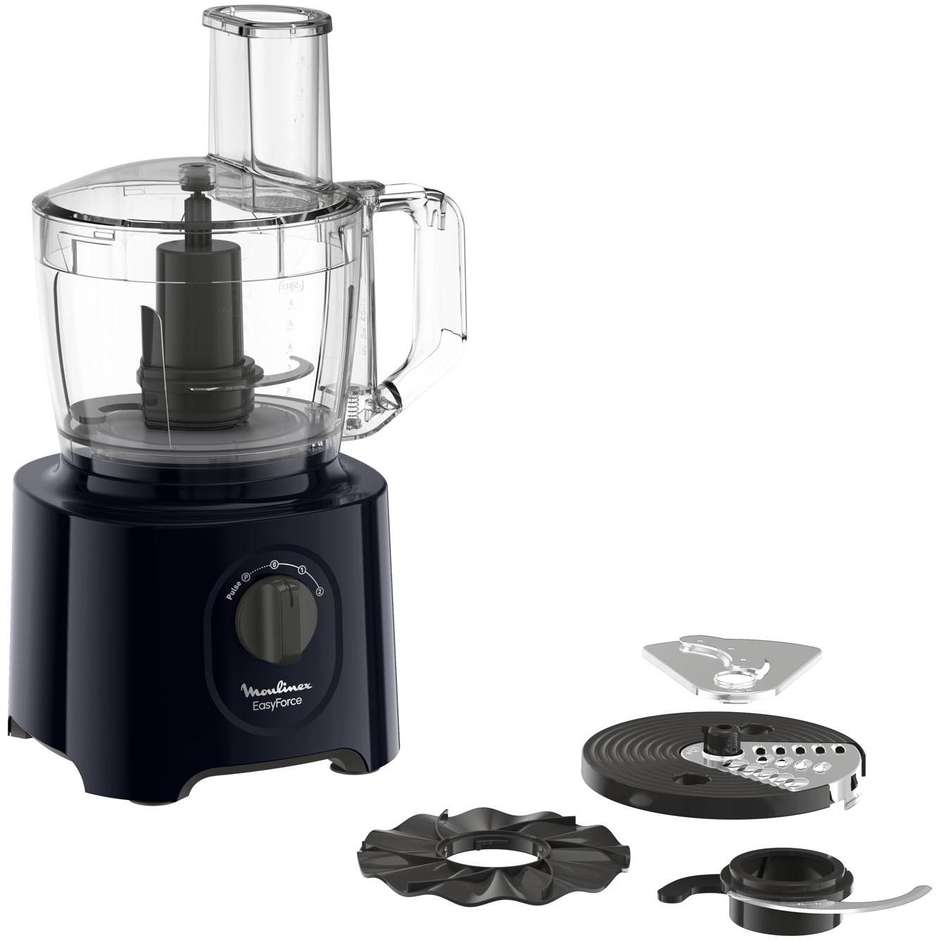 Moulinex FP242810 Robot da cucina Potenza 800 W Capacita 2,4 Lt Colore Nero, Trasparente