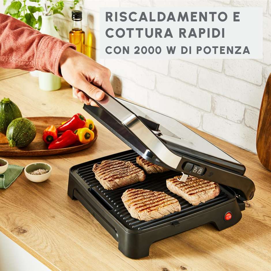 Moulinex GI2702D Bistecchiera Elettrica con Piastre Antiaderenti Nero