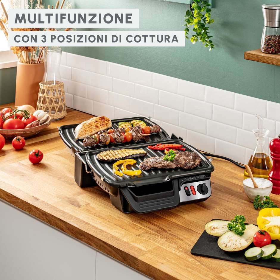 Moulinex GI3060 Bistecchiera Elettrica con Piastre Antiaderenti Nero