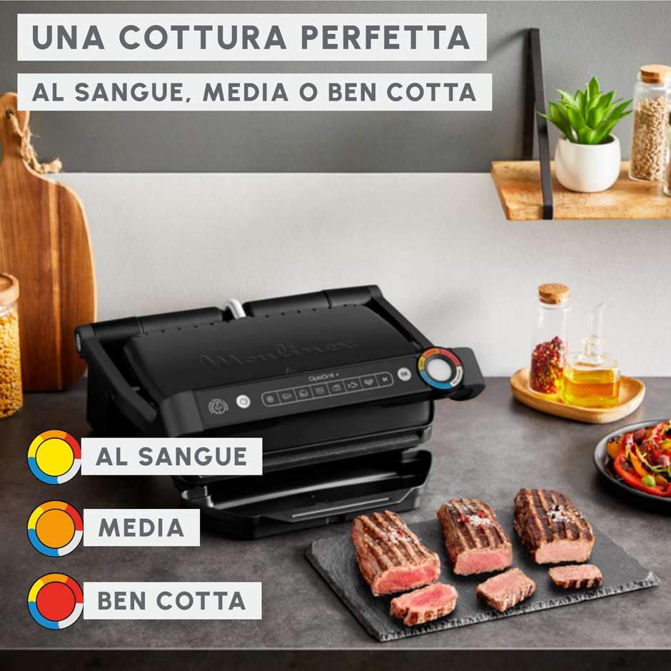 Moulinex GI7178 Griglia elettrica intelligente Optigrill+ Colore Nero