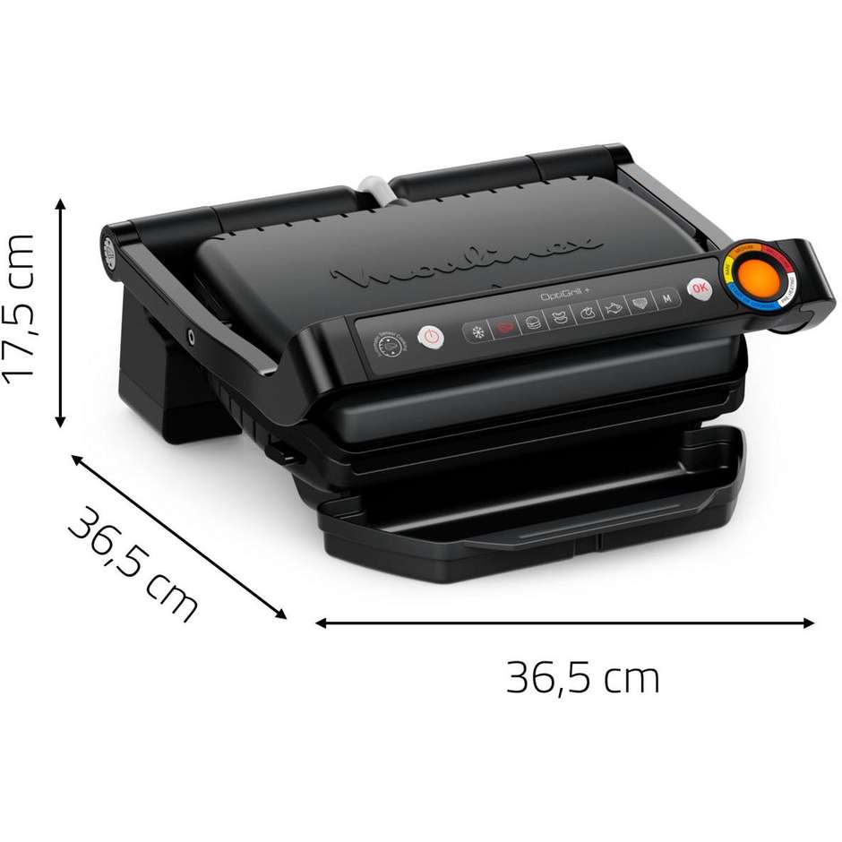 Moulinex GI7178 Griglia elettrica intelligente Optigrill+ Colore Nero