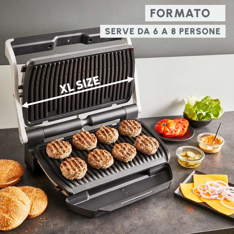 Moulinex GI7278 OptiGrill+ XL Bistecchiera Elettrica 2100 W, Piastre Antiaderenti Rimovibili, 69 Programmi Automatici, Nero
