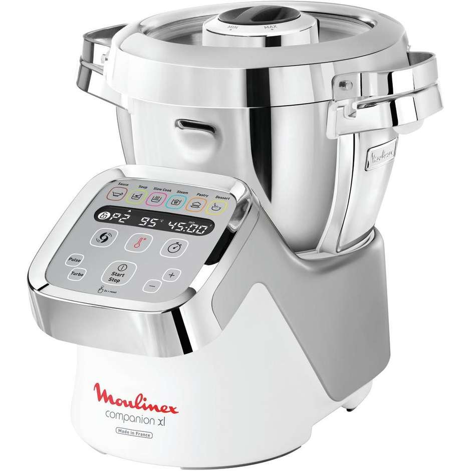 Moulinex HF807EN Robot da Cucina Capacità 3 litri Potenza 1550 W colore bianco e grigio