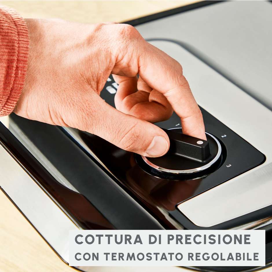 Moulinex Inicio Adjust GC272D Bistecchiera Griglia Elettrica Termostato Regolabile 2000 W Inox