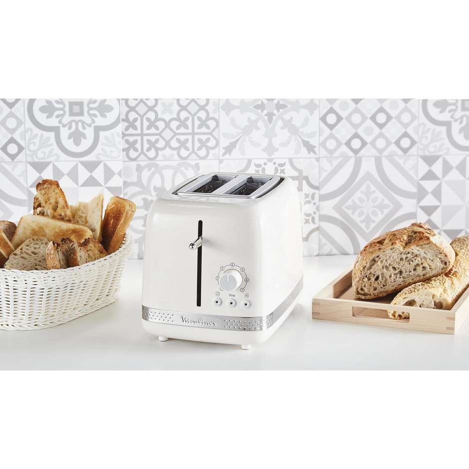 Moulinex LT300A10 Tostapane Elettrico 850 W a 2 Scomparti Avorio con Pinze per Toast