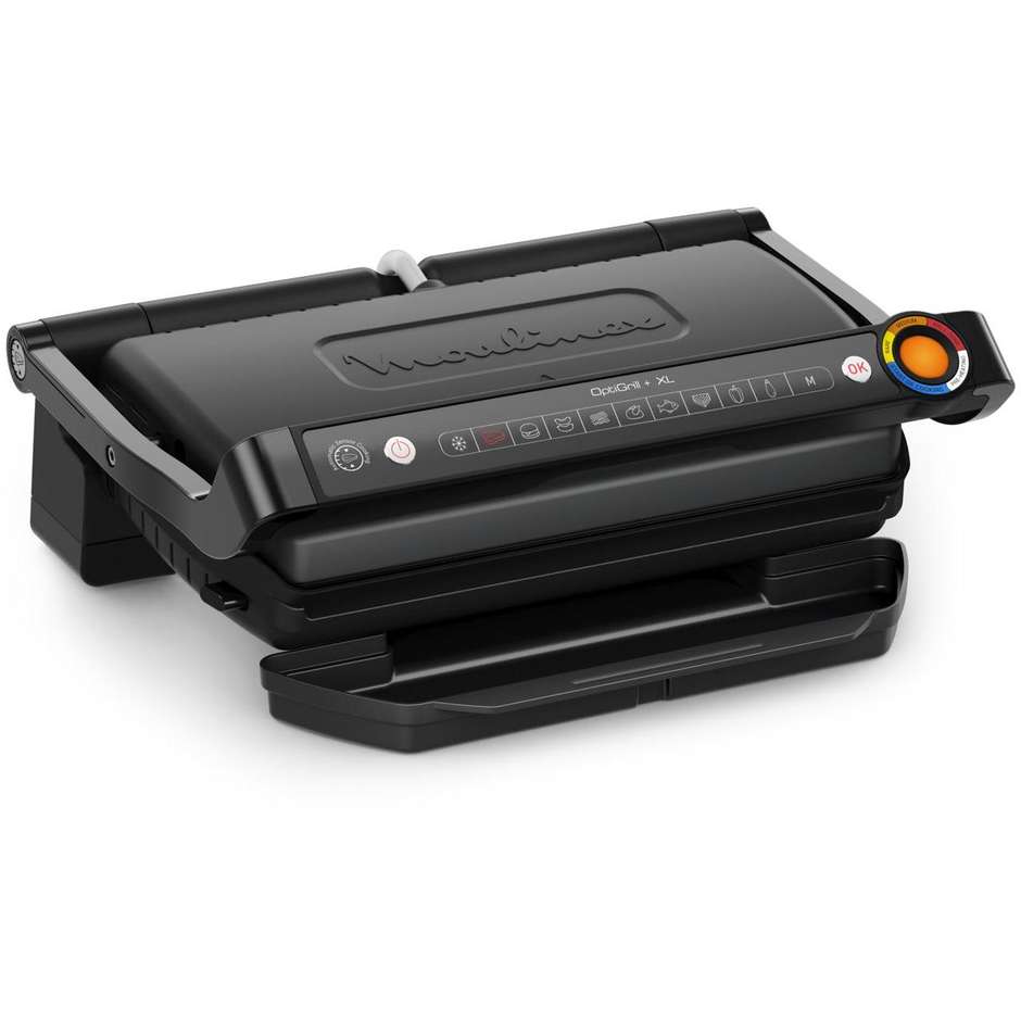 Moulinex OptiGrill+ XL GC7278 Griglia Elettrica Intelligente Sensore Cottura 2000 W Inox/Nero
