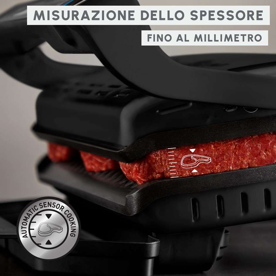 Moulinex OptiGrill+ XL GC7278 Griglia Elettrica Intelligente Sensore Cottura 2000 W Inox/Nero