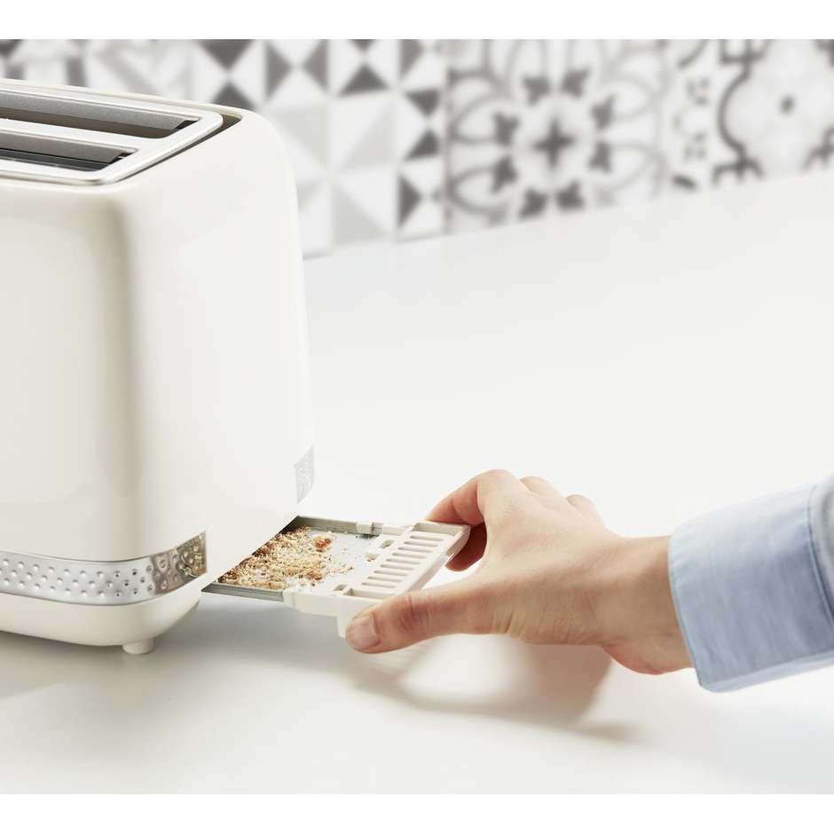 Moulinex Principio 3 LT300A10 Tostapane 2 Fette 850W con Pinze in Acciaio Inox Avorio e Crema