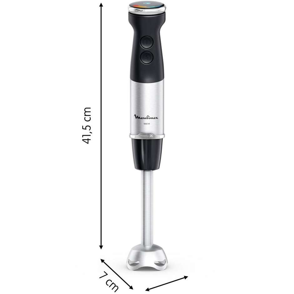 Moulinex Quickchef+ DD6738 Frullatore ad Immersione 1000 W Silenzioso Lame Powelix Tritatutto 500 ml