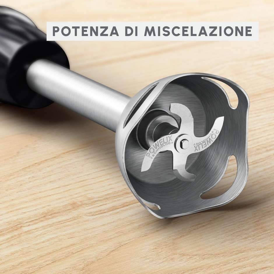 Moulinex Quickchef+ DD6738 Frullatore ad Immersione 1000W 20 Velocità Powelix Tritatutto 500ml Frusta Grigio