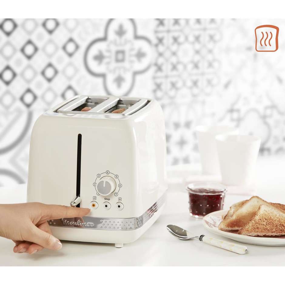 Moulinex Soleil LT300AK tostapane 2 fette 850 W avorio con pinze