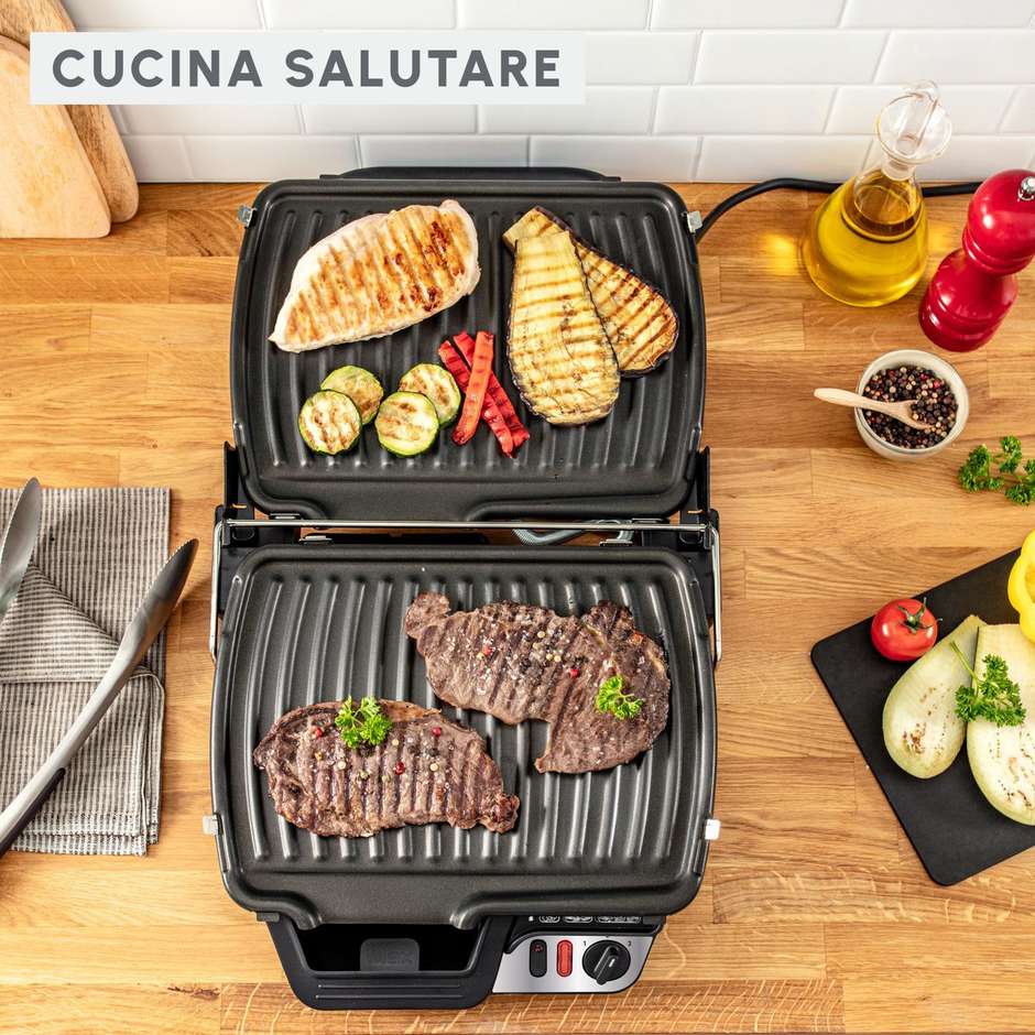 Moulinex UltraCompact Comfort GI306010 Griglia elettrica 2.000 W, nero e inox