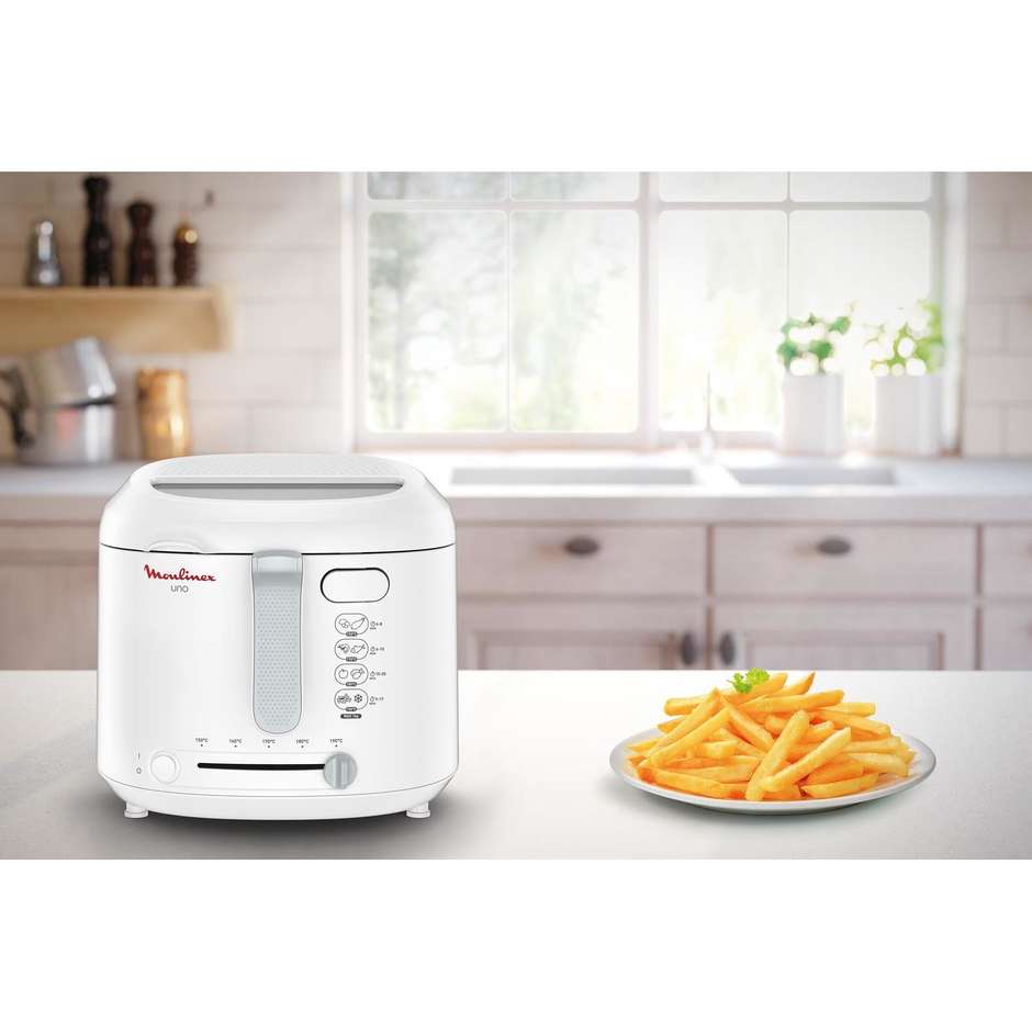 Moulinex Uno M AF2031 Friggitrice Elettrica Tradizionale 1600 W Capacità 1 kg Olio 1,8 L Bianco