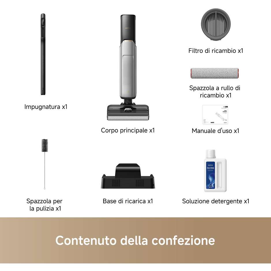 Mova X4PRO Pulitore a Vapore Igienizzante Multisuperficie Nero