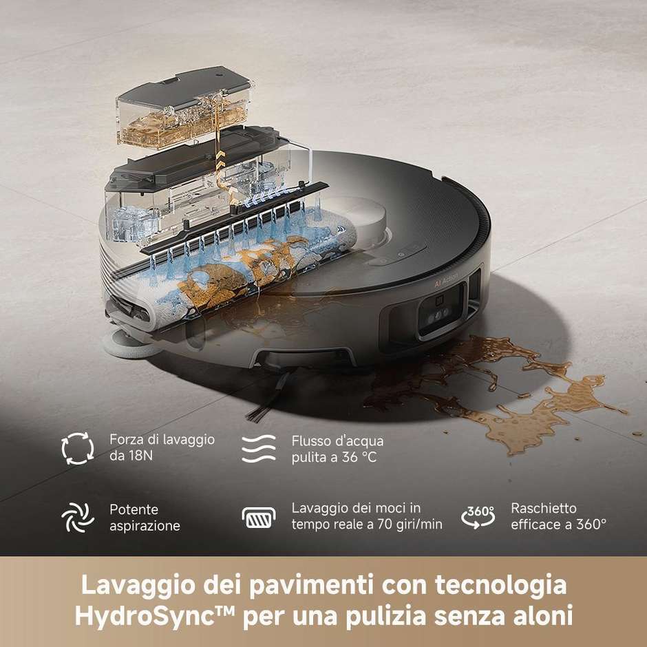 Mova Z50 Ultra Robot Aspirapolvere Lavapavimenti 19000 Pa Colore Nero