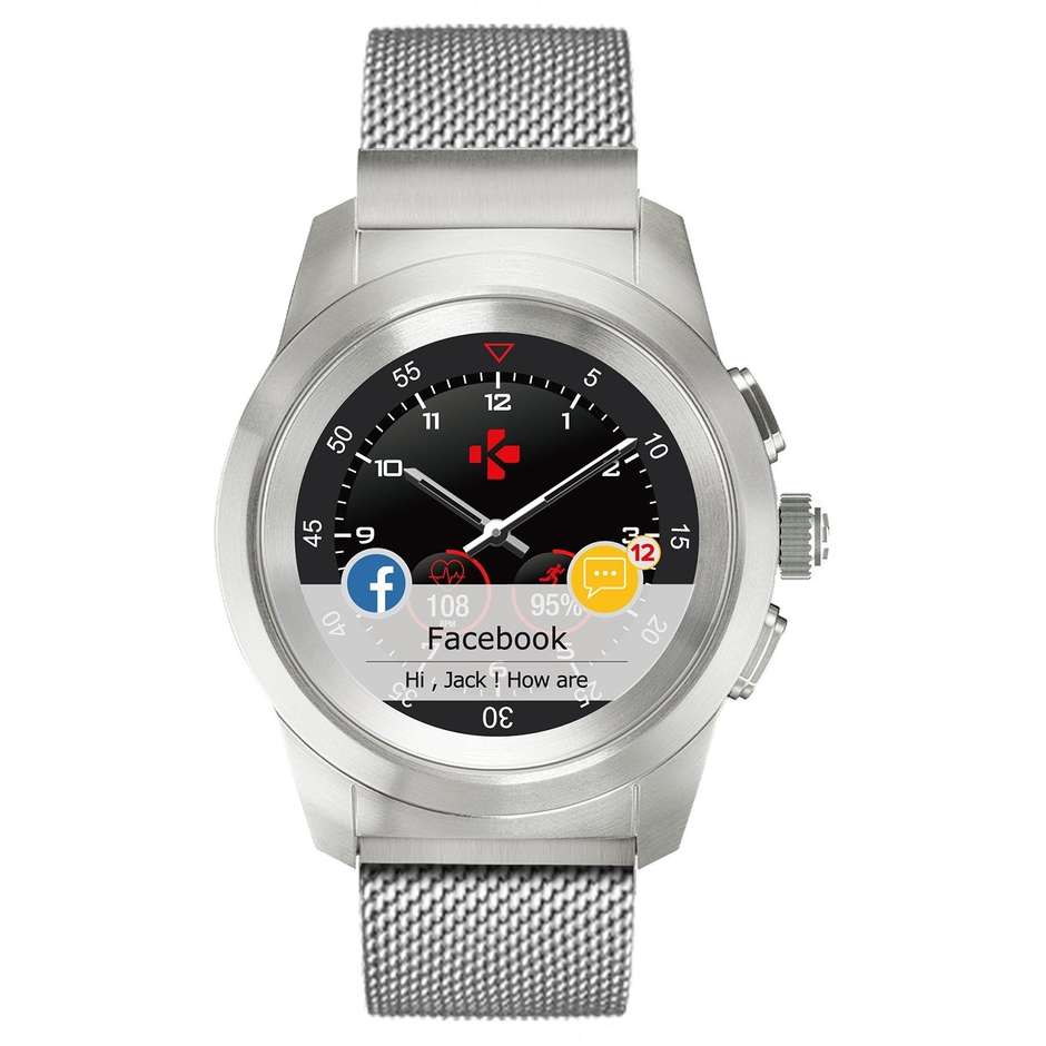 Mykronoz ZeTime Elite Petite Smartwatch Display Touch 1,22" Lancette meccaniche Bluetooth colore Argento