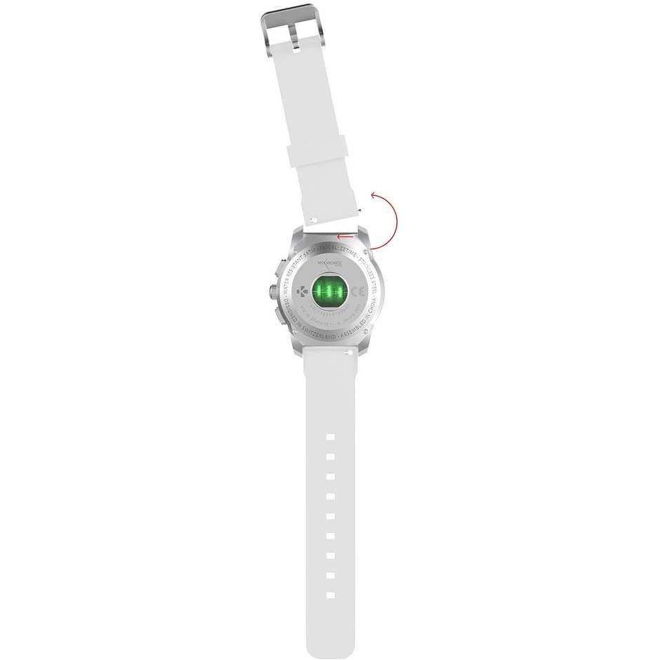 MyKronoz ZeTime Petite smartwatch Bluetooth 4.2 Cardiofrequenzimetro colore bianco e argento