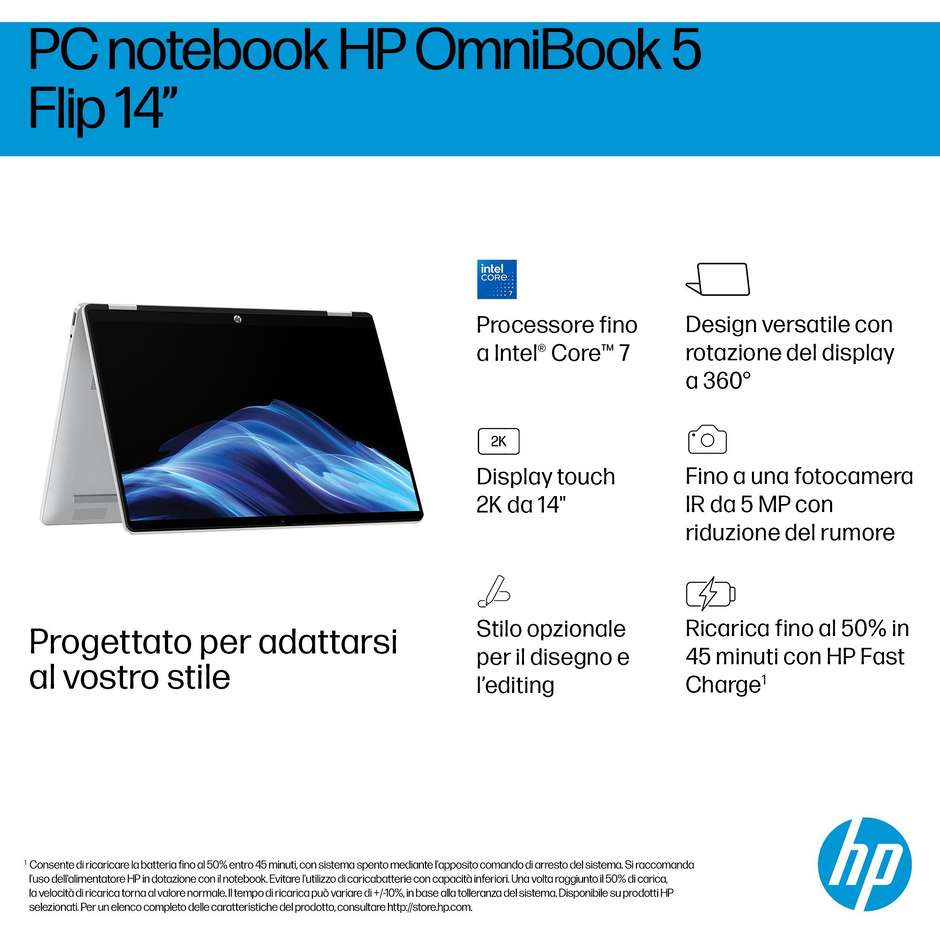 n.book omni5 360 14" 2k i3-1315u  ram8 ssd512 int