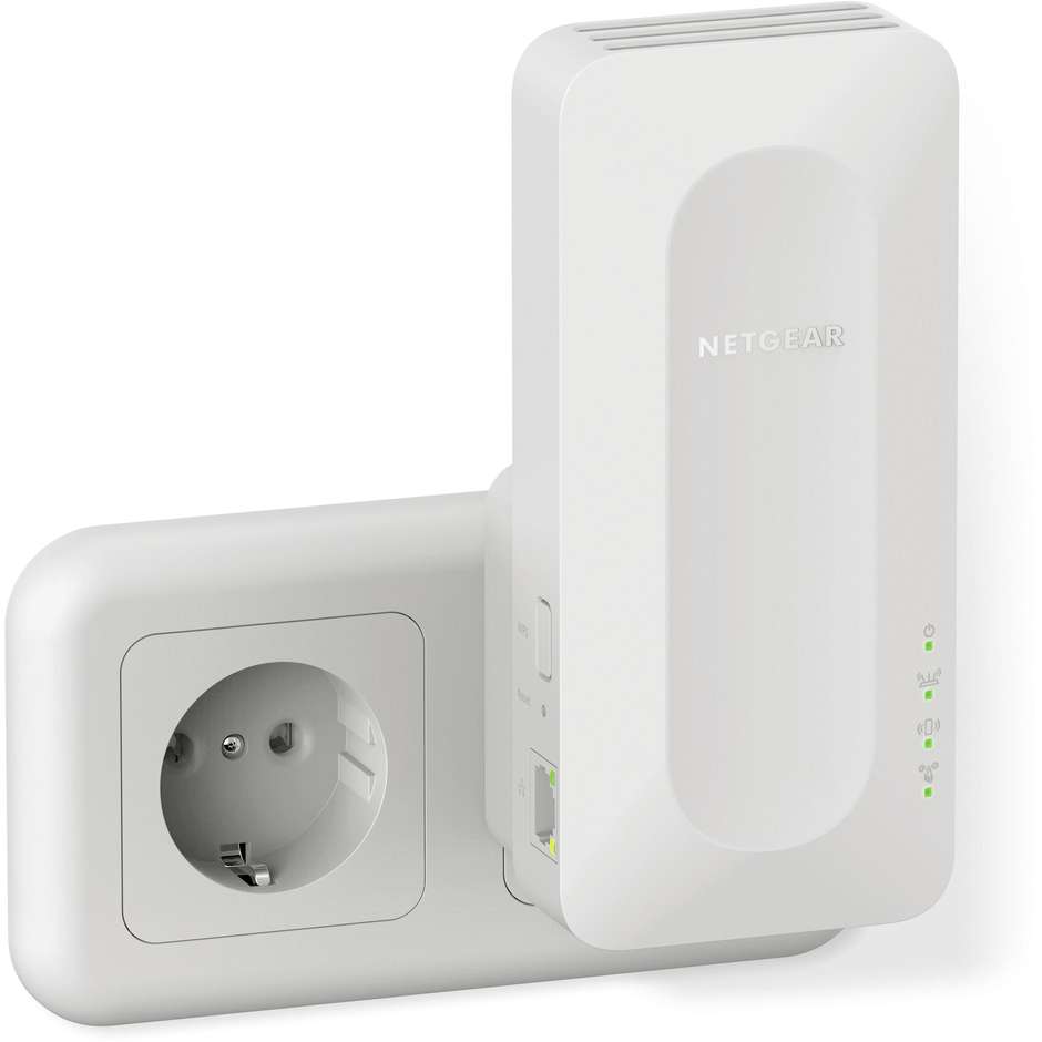 NETGEAR EAX12 Ripetitore Wi-Fi 6 AX1600 4-Stream Mesh Extender con Formato da Presa a Muro e WPA3 - Bianco