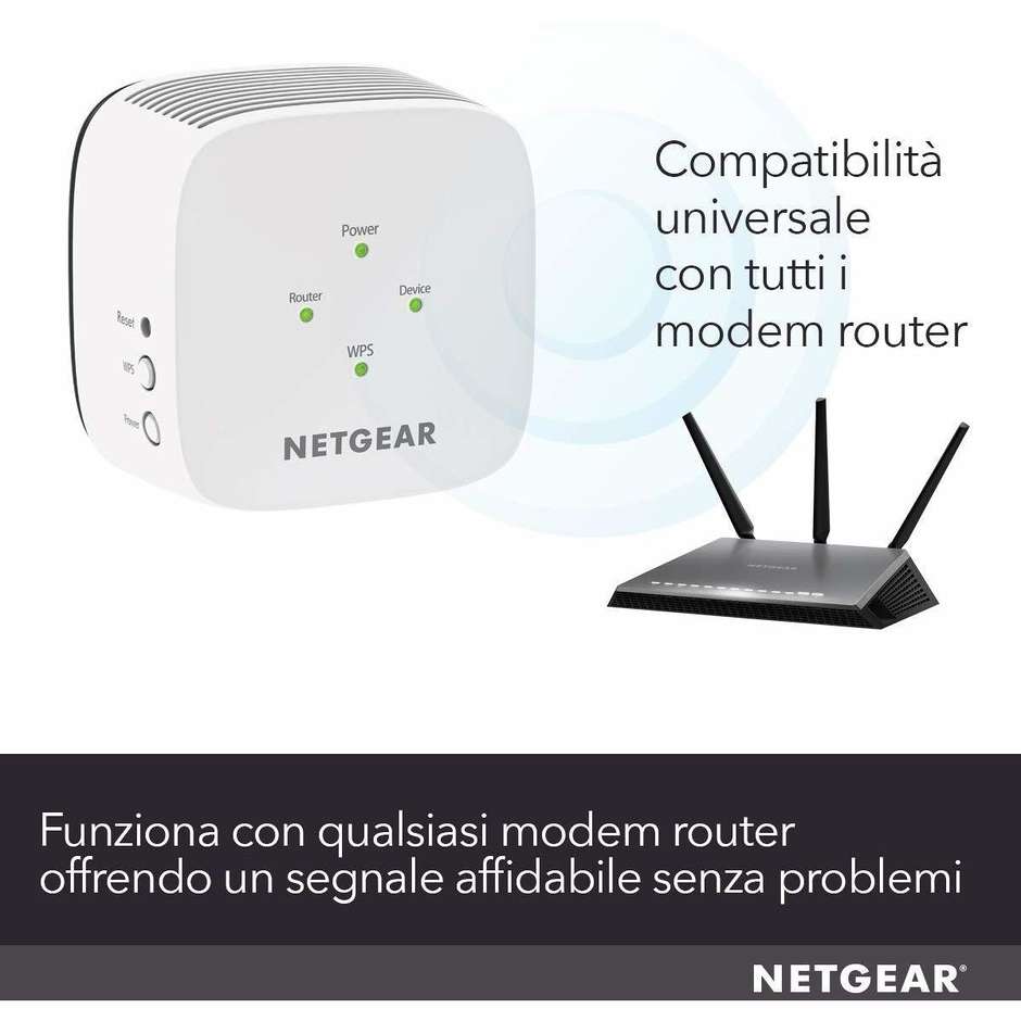 NETGEAR EX3110 ripetitore Wi-Fi 5 AC750 dual-band bianco
