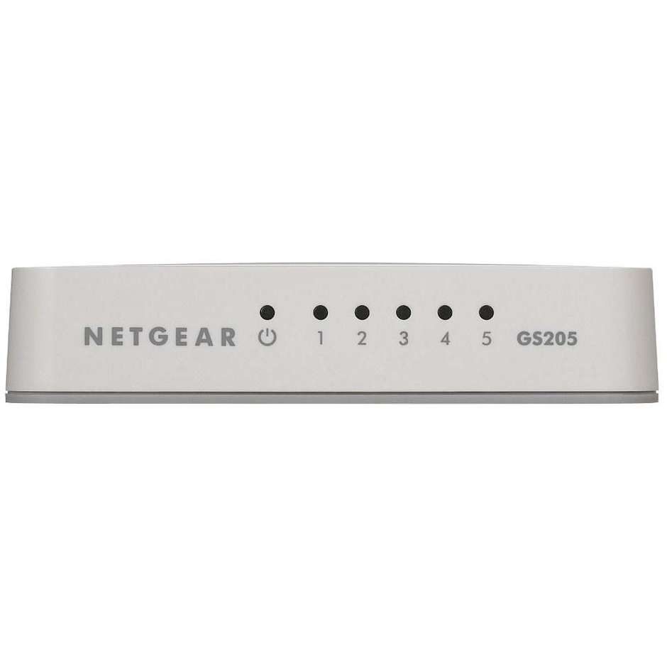 Netgear GS205  Switch 5 Porte Gigabit colore bianco