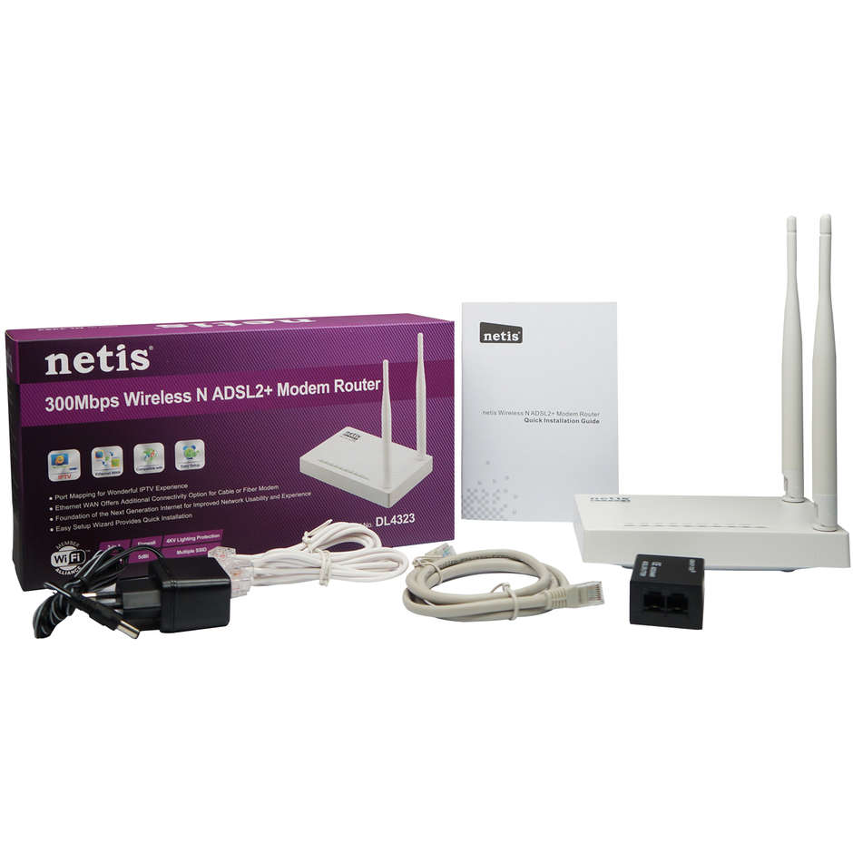 Netis DL4323 ADSL2+ Modem Router Wifi