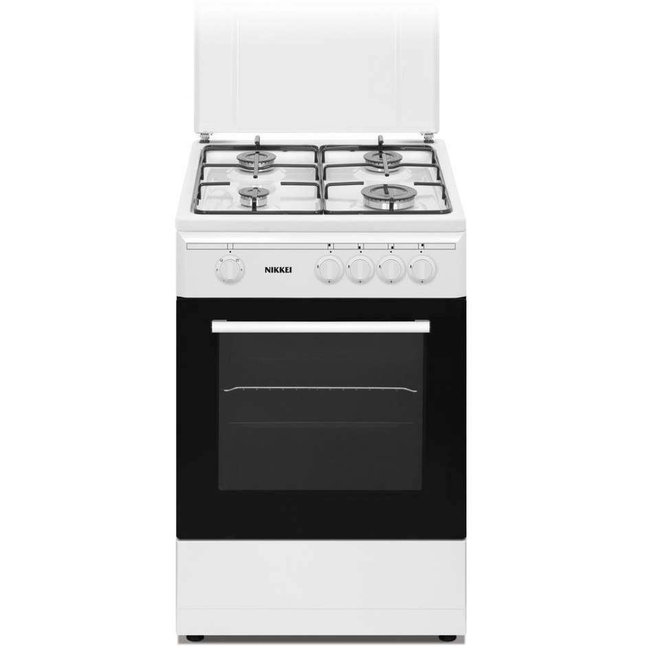 Nikkei SN554WG Cucina 4 Fuochi con Forno Elettrico 600 mm Inox