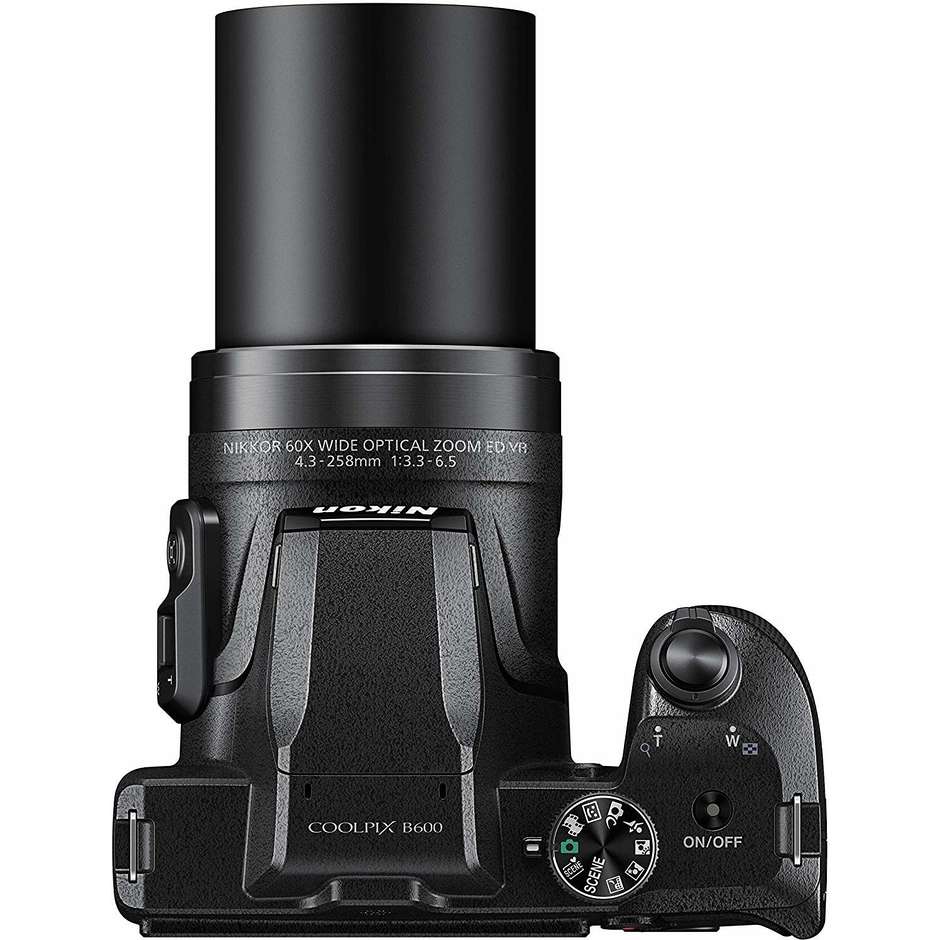 Nikon Coolpix B600 Fotocamera Bridge 16 Mpx Zoom Nikkor 60x colore nero