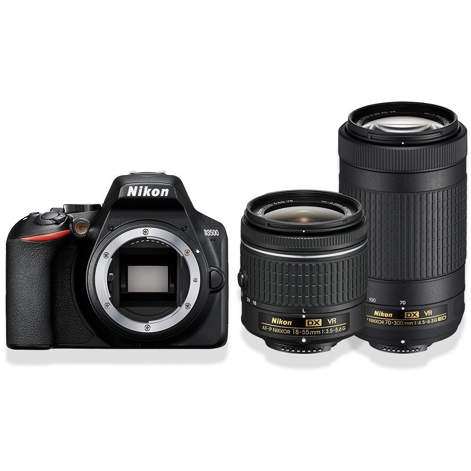 Nikon D3500 fotocamera reflex 24 MP + AF-P 18–55 VR + AF-P 70–300 VR