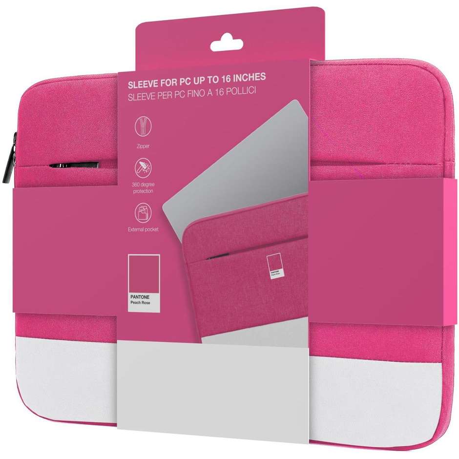 Nilox Custodia PC 15.6" con Chiusura Zip Colore Peach Rose