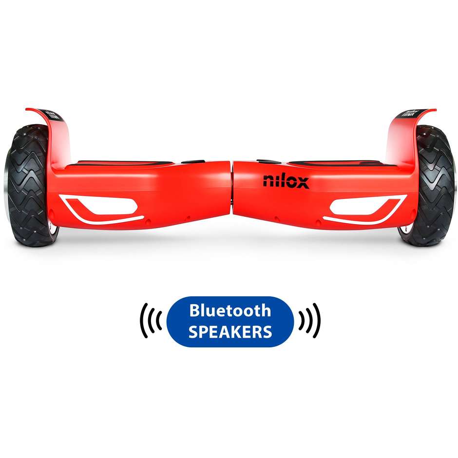 Nilox Doc 2 Plus Hoverboard 6,5" 10Km/h 2 motori 360 W colore Nero, Rosso 30NXBK65BWN08