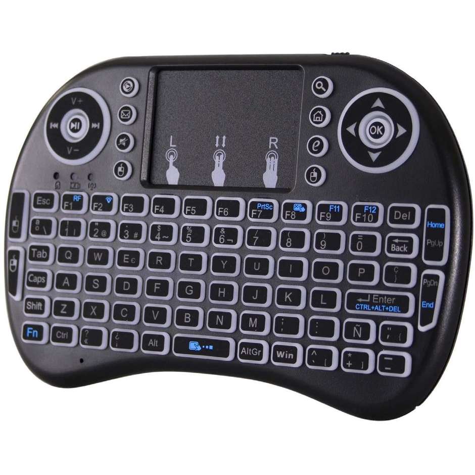 Nilox NXWRX01 Mini Tastiera Wireless QWERTY Inglese colore nero