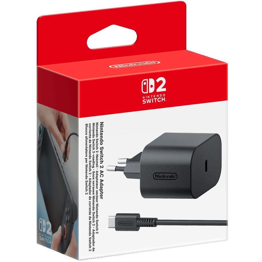 Nintendo Alimentatore Ufficiale USB-C (10015096) Caricabatterie CA da Parete ad Alta Potenza per Console Portatili Nintendo Switch e Switch 2 Nero