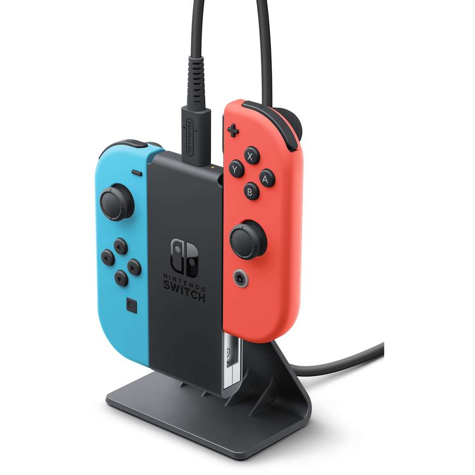 NINTENDO Base di Ricarica Rapida per Nintendo Switch Joy-Con con Connettori Magnetici e LED di Stato