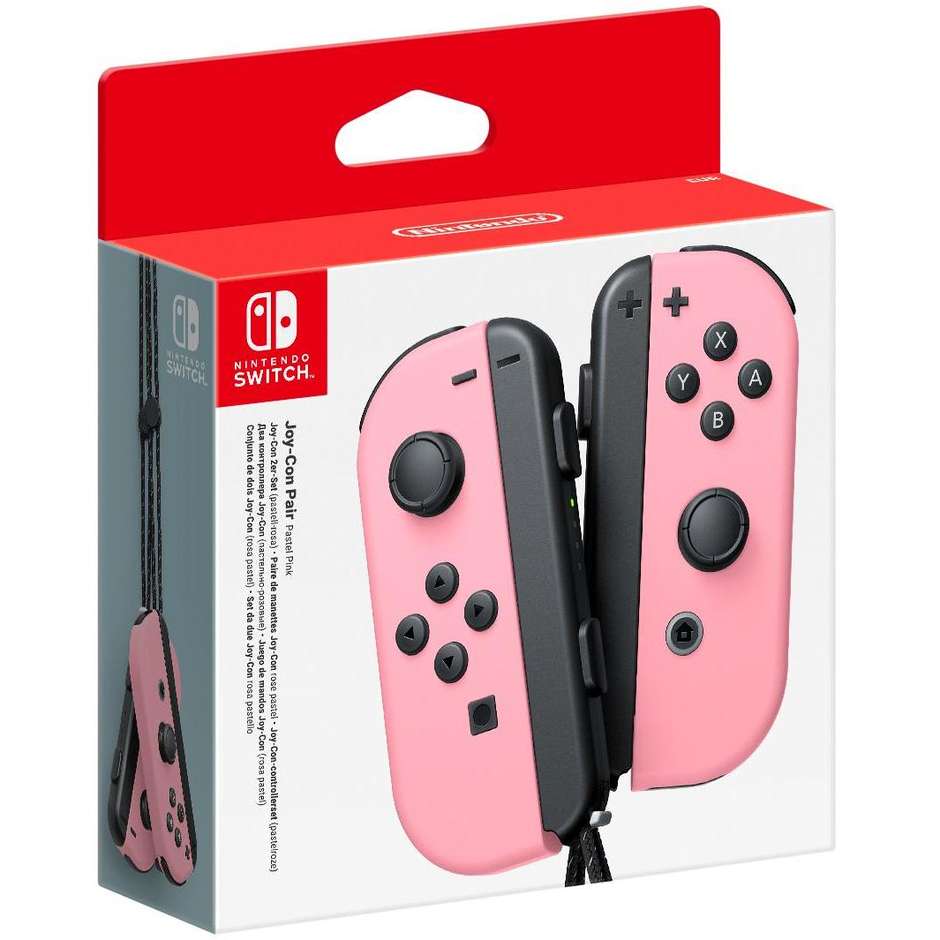 Nintendo Switch Coppia Controller Joy-Con Tinta Unita Rosa Pastello con Laccetti da Polso 10013375