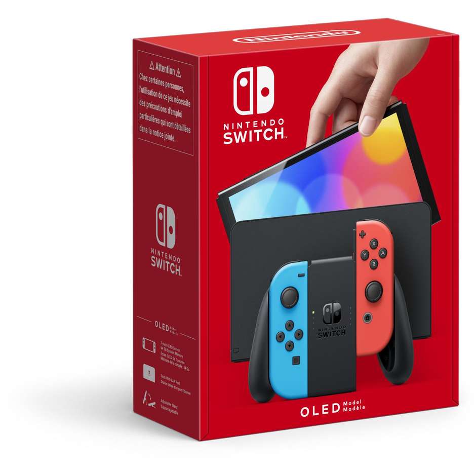 Nintendo Switch Oled 7" Memoria 64 GB Colore Blu, Rosso