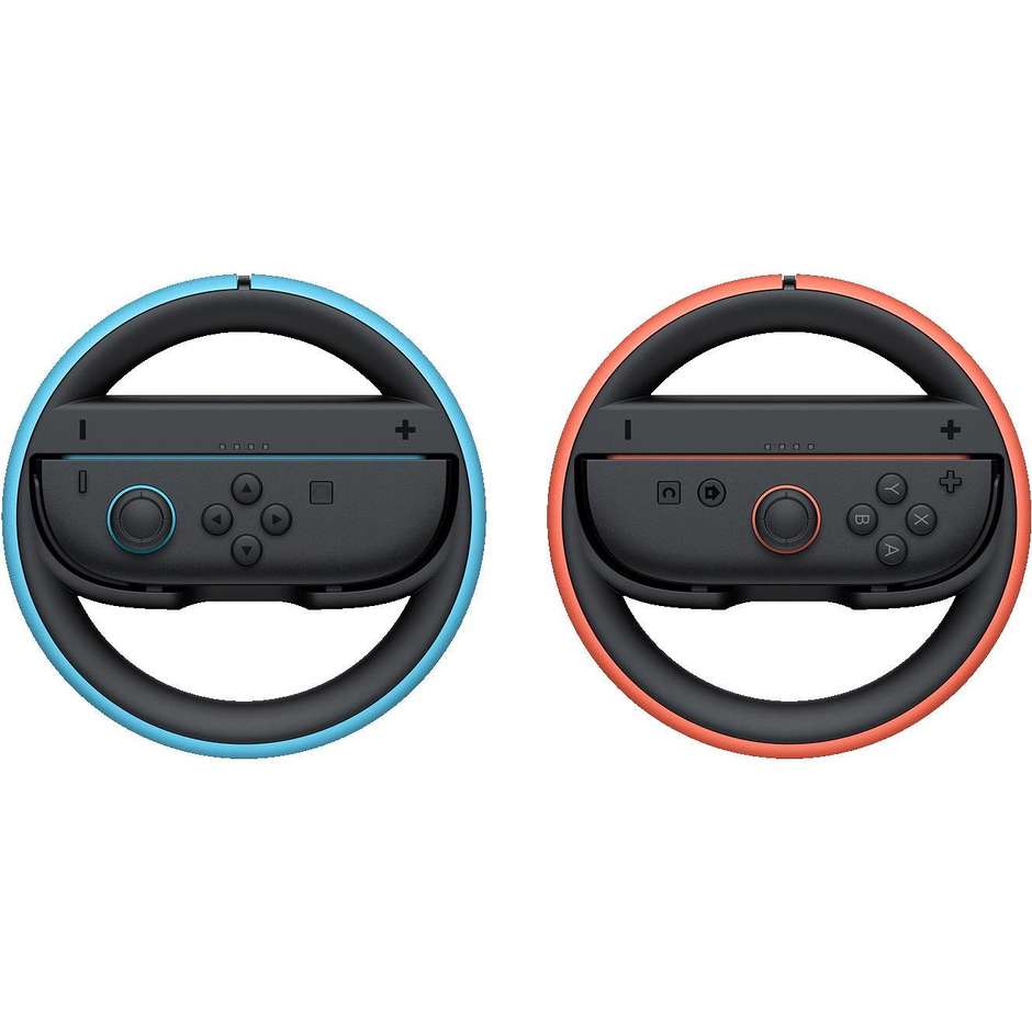 Nintendo Wheel Mod Coppia di Volanti per Controller (10015099) Accessorio di Guida per Joy-Con Nintendo Switch 2 Nero con Dettagli Blu e Rosso