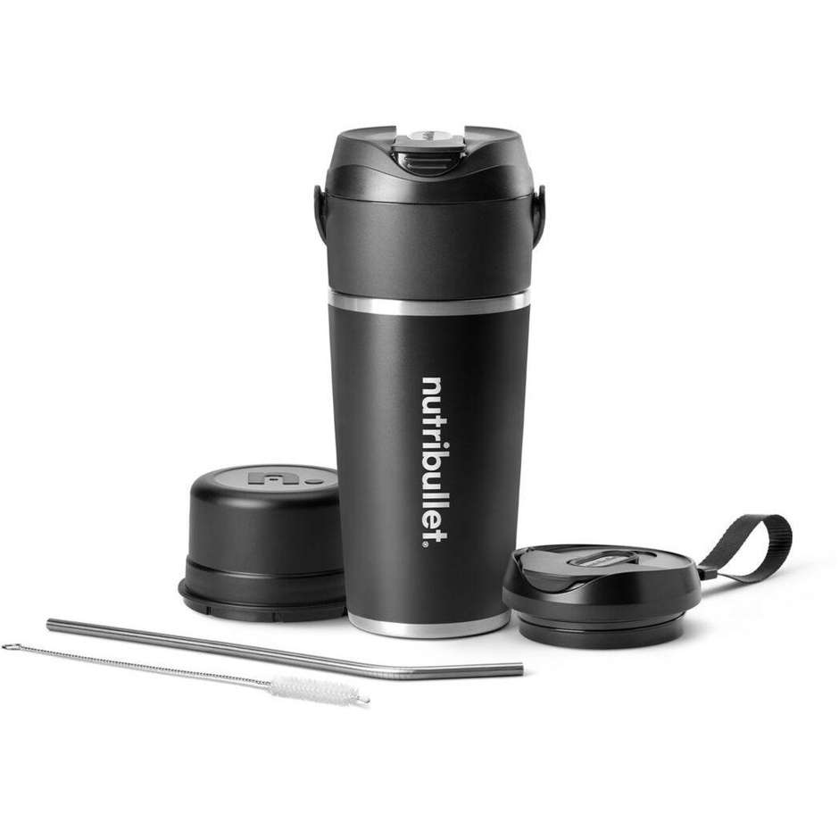 NutriBullet Flip NBP016B Frullatore Portatile Isotermico in Acciaio Inox Ricaricabile Nero