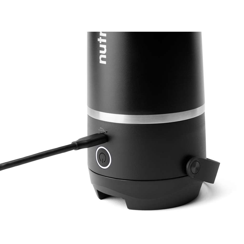 NutriBullet Flip NBP016B Frullatore Portatile Ricaricabile 590 ml Acciaio Inox Nero