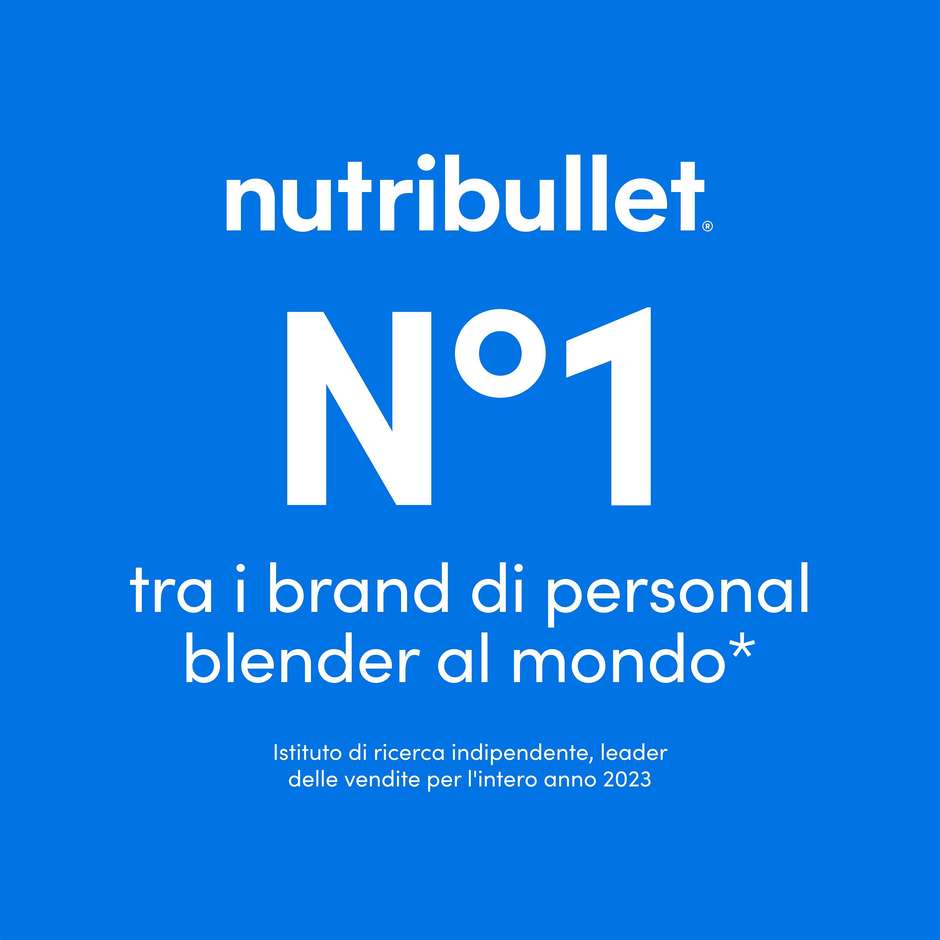 NutriBullet NBP003W Frullatore Portatile a Batteria Smoothie Maker 0,475 L Tritan BPA-Free Bianco